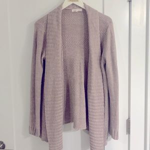 Pale neutral/pink knit cardigan, hip length, size M from Honey Punch.